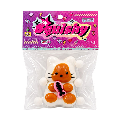 TOY SQUISHY KITTY W/6 BALLS&FISH TOY SQUISHY KITTY W/6 BALLS&FISH