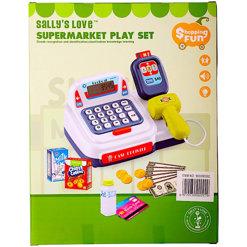 TOY CASH REGISTER W/SCANNER &ACCESSORIES