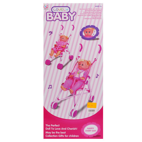 TOY DOLL W/STROLLER MUSICAL LOVELY BABY TOY DOLL W/STROLLER MUSICAL LOVELY BABY