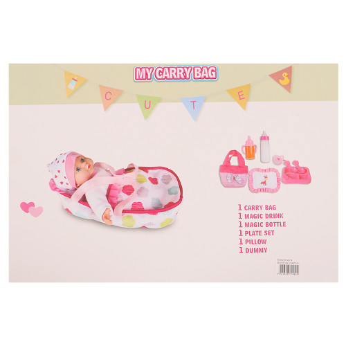 TOY DOLL SET 32CM W/CARRY COT 13PCS TOY DOLL SET 32CM W/CARRY COT 13PCS