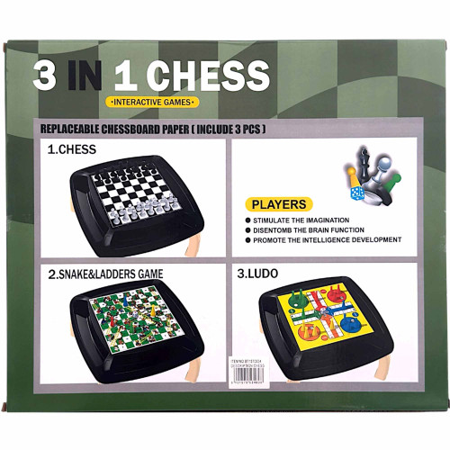 TOY GAME 3IN1 CHESS /LUDO/SNAKE&LADDER TOY GAME 3IN1 CHESS /LUDO/SNAKE&LADDER