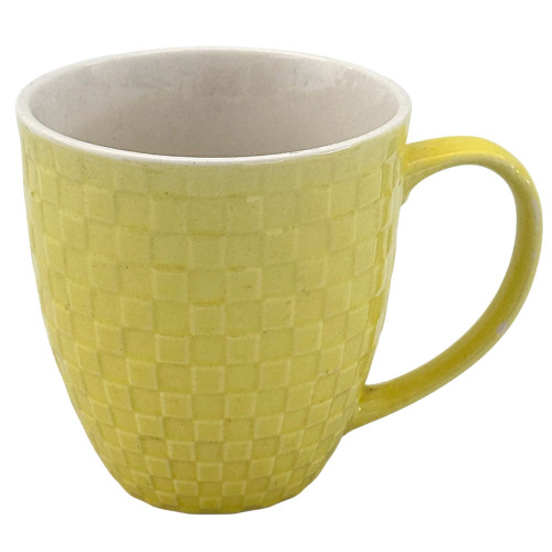 MUG COFFEE 10CM 2TONE EMBOSSED SQUARES MUG COFFEE 10CM 2TONE EMBOSSED SQUARES