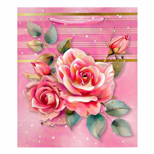 GIFT BAG 21.5X18CM ASST FLOWER DESIGNS GIFT BAG 21.5X18CM ASST FLOWER DESIGNS
