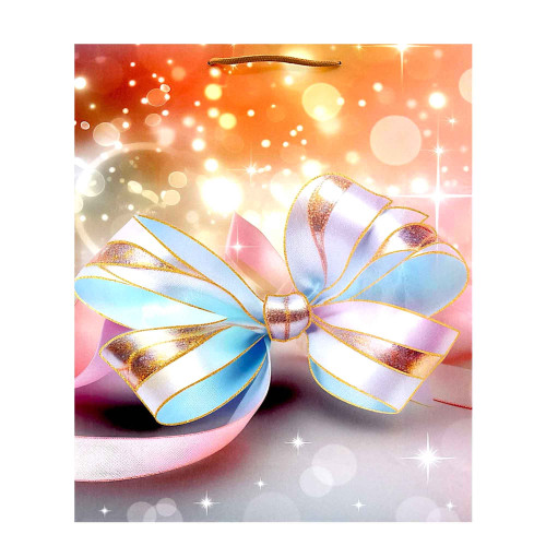 GIFT BAG 32X26CM W/BOW ASST COLOURS GIFT BAG 32X26CM W/BOW ASST COLOURS