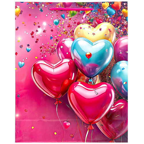 GIFT BAG 32X26CM ASST HEART DESIGNS GIFT BAG 32X26CM ASST HEART DESIGNS