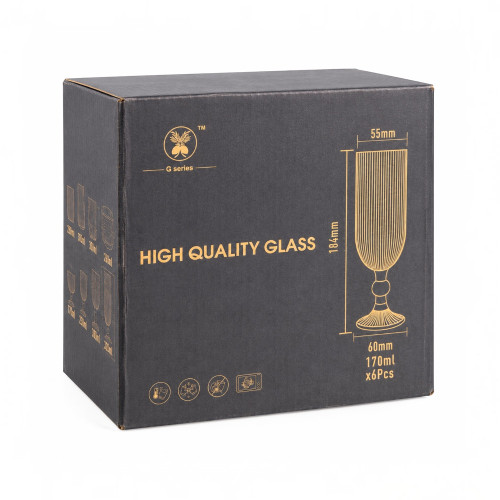 GLW WINE GLASS 6s CLEAR W/LINES 6X170ML GLW WINE GLASS 6s CLEAR W/LINES 6X170ML