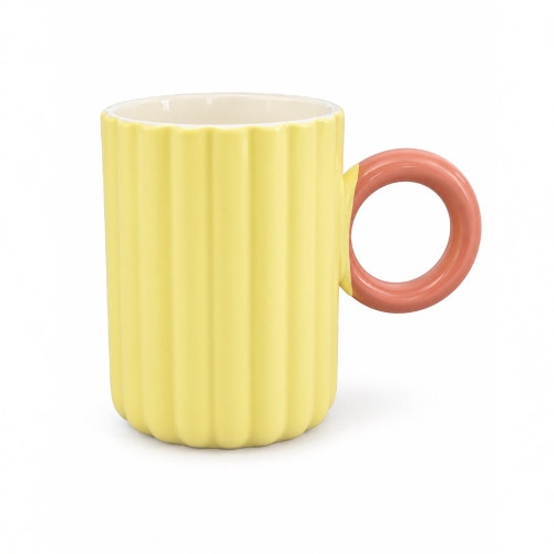 MUG COFFEE 11CM RIBBED MULTI COLOUR MUG COFFEE 11CM RIBBED MULTI COLOUR