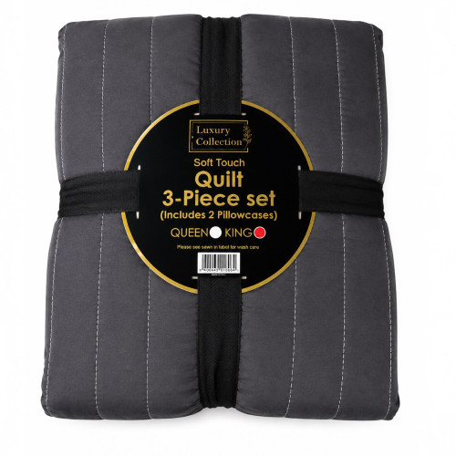QUILT 210*200 3PC SOFT TOUCH PLAIN QUILT 210*200 3PC SOFT TOUCH PLAIN