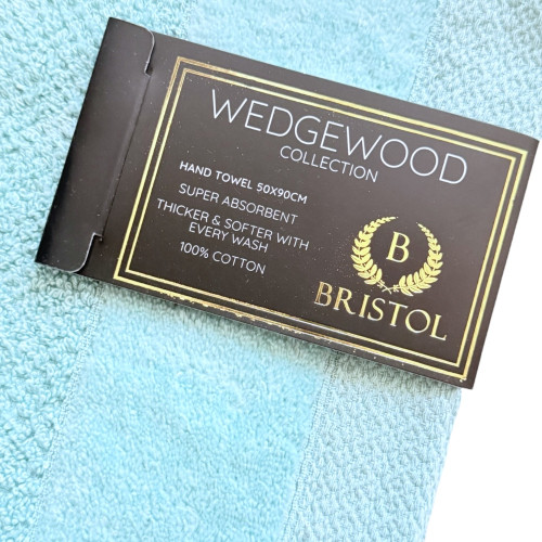 TOWEL WW HAND DUCK EGG 50X90CM W/WOOD TOWEL WW HAND DUCK EGG 50X90CM W/WOOD
