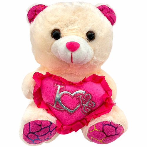 PLUSH TEDDY W/LOVE HEART ASST COLOURS PLUSH TEDDY W/LOVE HEART ASST COLOURS