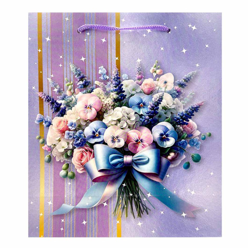 GIFT BAG 21.5X18CM ASST FLOWER DESIGNS GIFT BAG 21.5X18CM ASST FLOWER DESIGNS