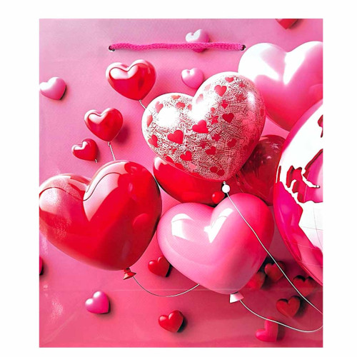 GIFT BAG 21.5X18CM ASST HEART DESIGNS GIFT BAG 21.5X18CM ASST HEART DESIGNS