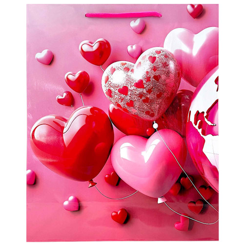 GIFT BAG 32X26CM ASST HEART DESIGNS GIFT BAG 32X26CM ASST HEART DESIGNS