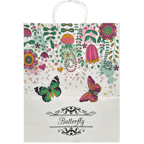 GIFT BAG 25.5X33CM BUTTERFLIES&FLOWERS GIFT BAG 25.5X33CM BUTTERFLIES&FLOWERS